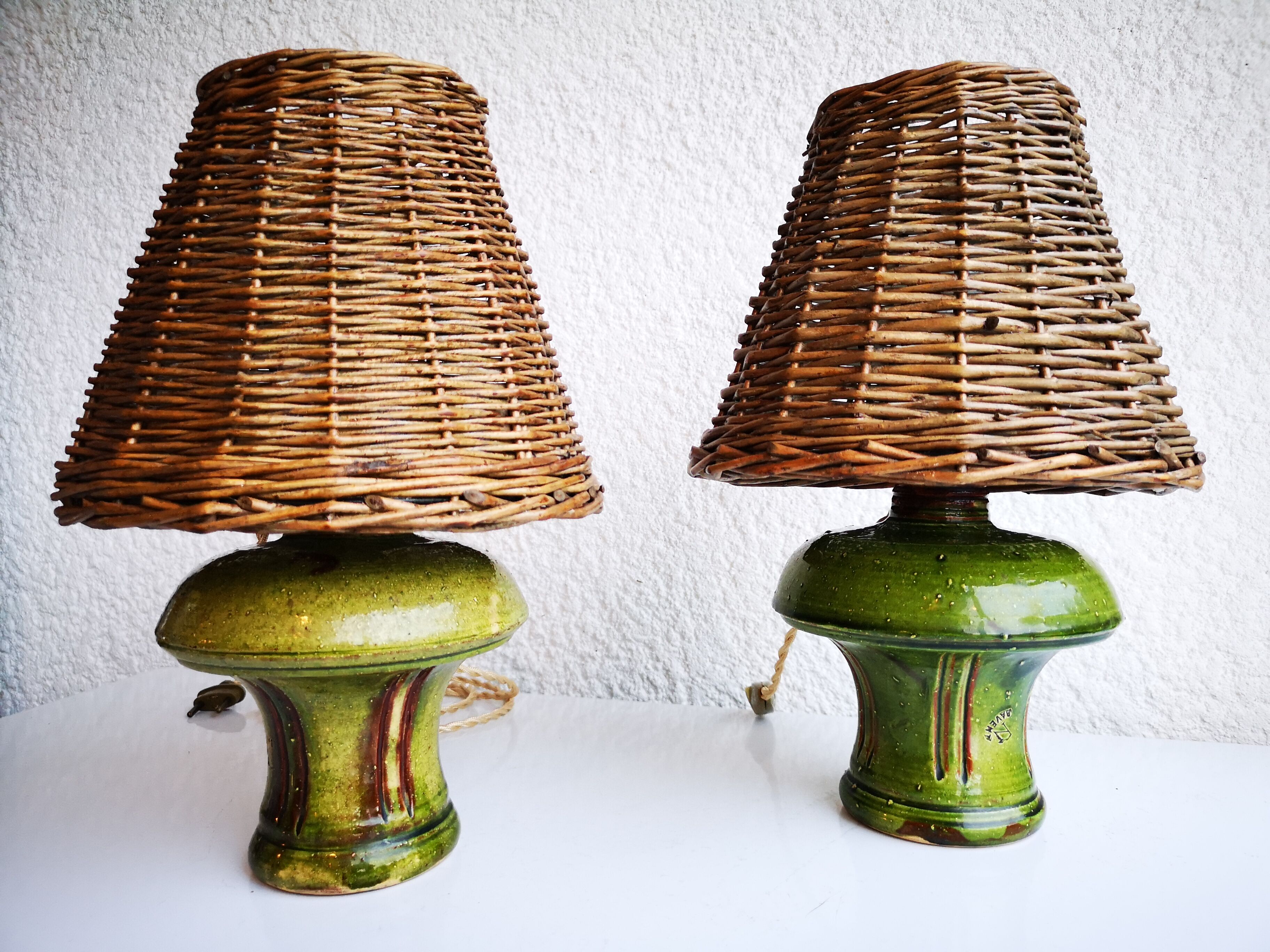 Pair of ceramic lamps