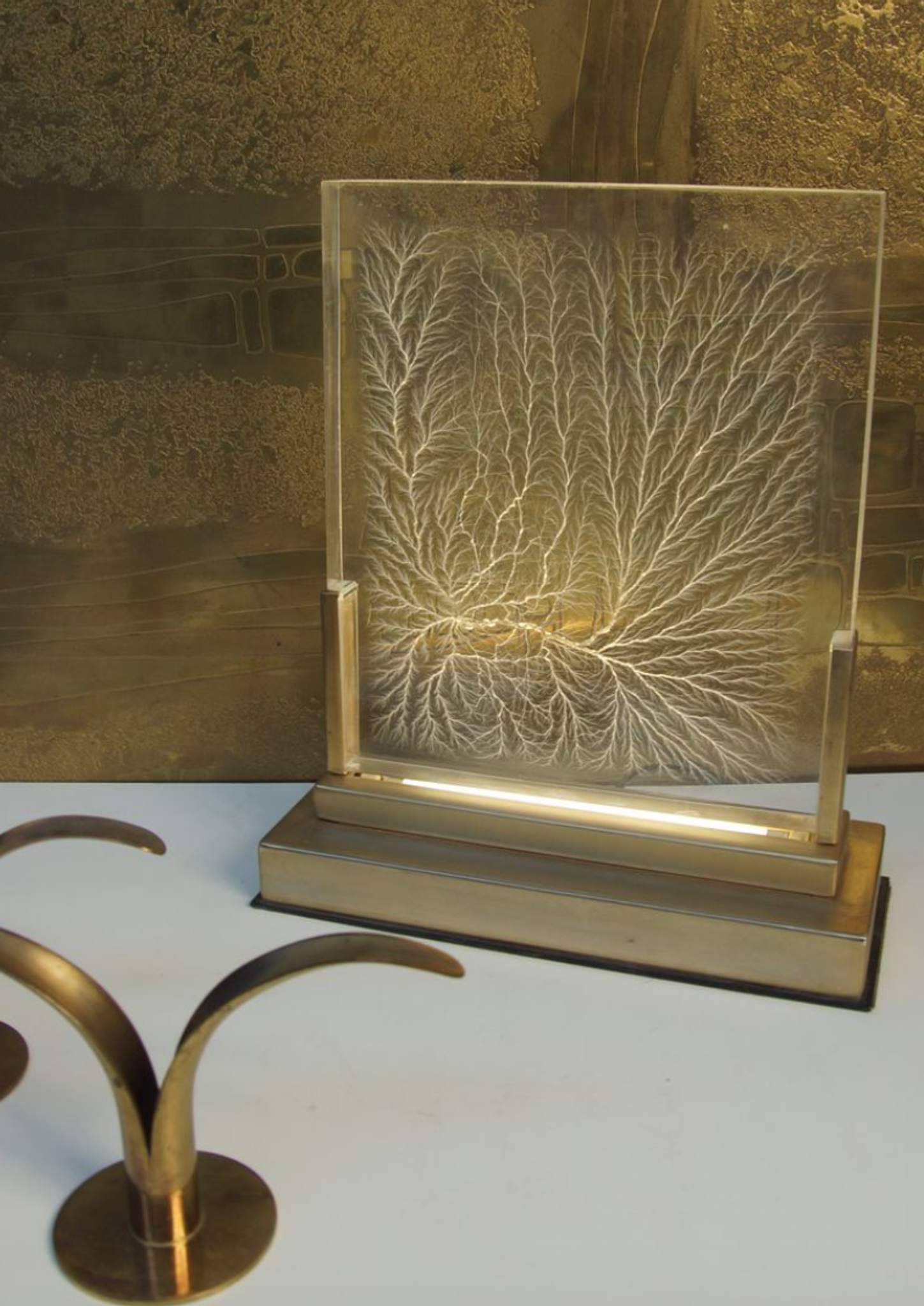 Lampe de bureau doré de Maison Jansen 1970