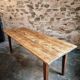 Antique French country dining table – Oak base and pine top, circa 1900