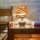 Vintage wool lampshade lamp
