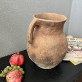 Poterie d’argile turque vintage, récipient en argile vieilli et antique / vase / petit