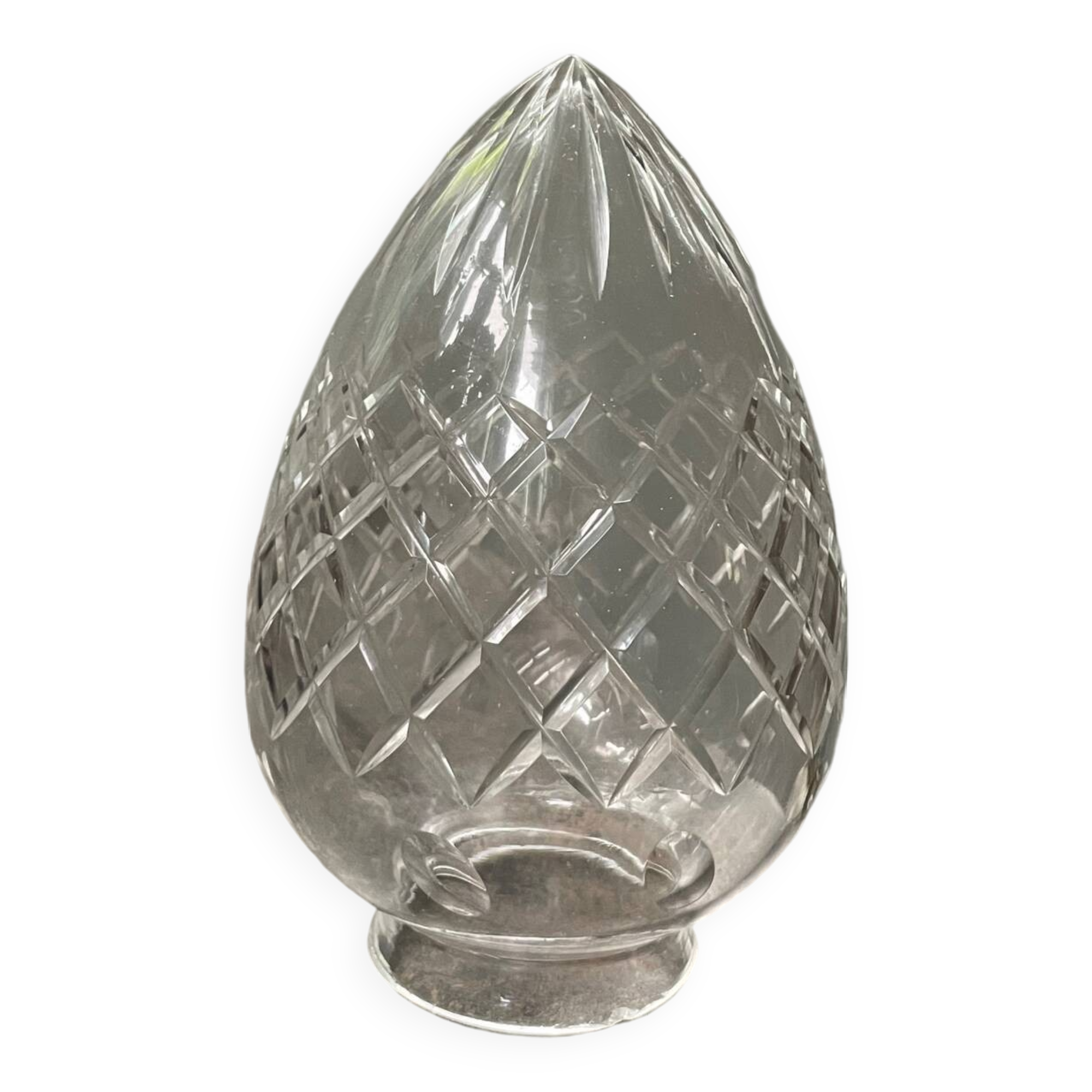 19th century cut crystal shell globe