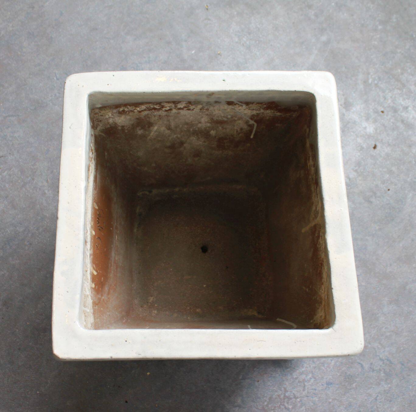 Planter in glazed terracotta, handmade.