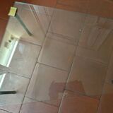 Glass and metal coffee table