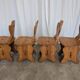 Vintage Alpine Wooden Chairs (Set of 4) Heart Cut-Out