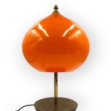 Mid-century modern orange glass Table lamp, Vistosi Italy, 1960s