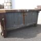 Peugeot brand old green patina wooden workbench
