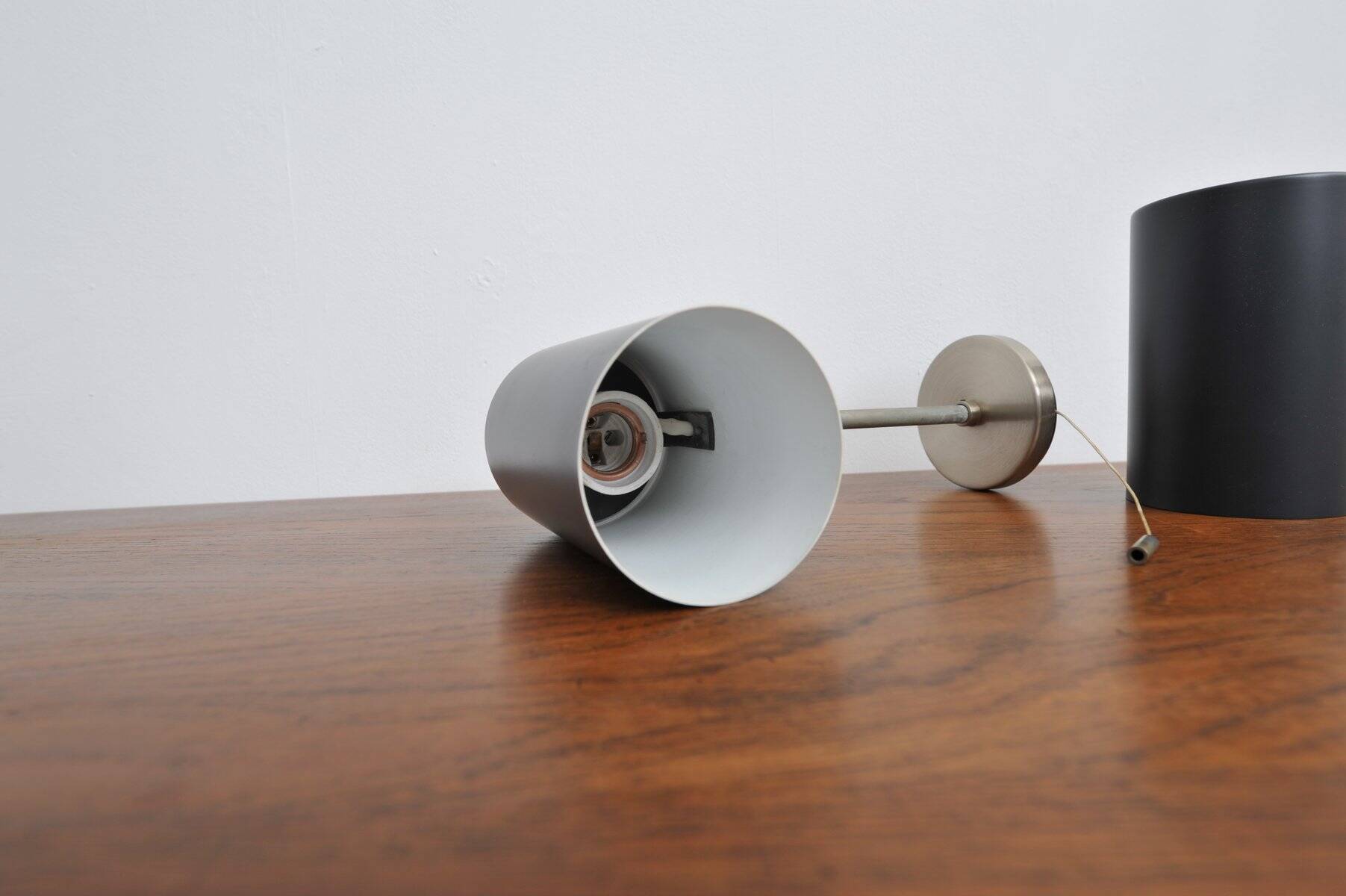 Set of 2x Black wall lamps by Kaiser Idell / Kaiser Leuchten, 1960s
