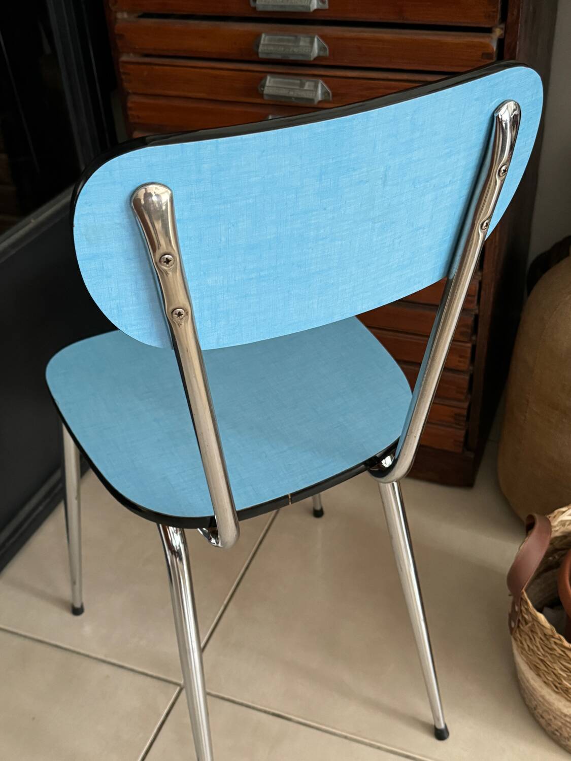 Vintage Blue Formica Chair