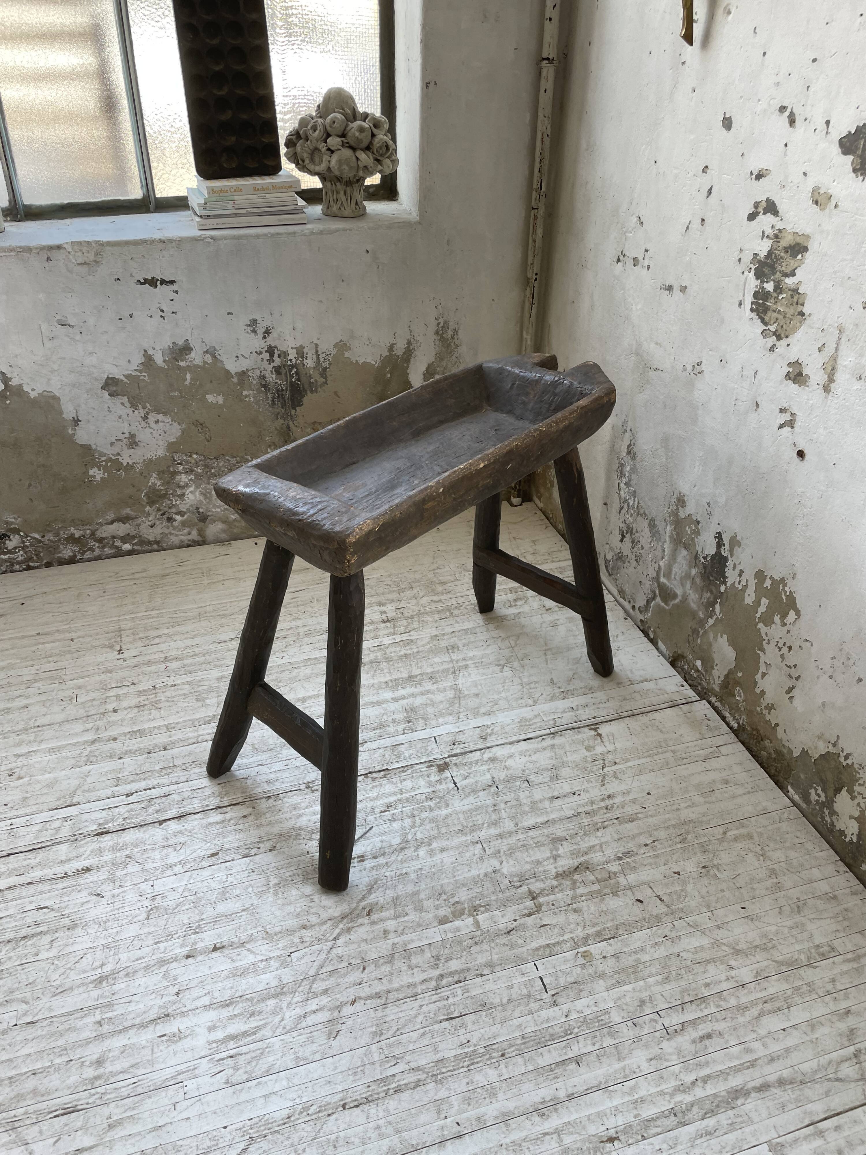 Brutalist solid wood console