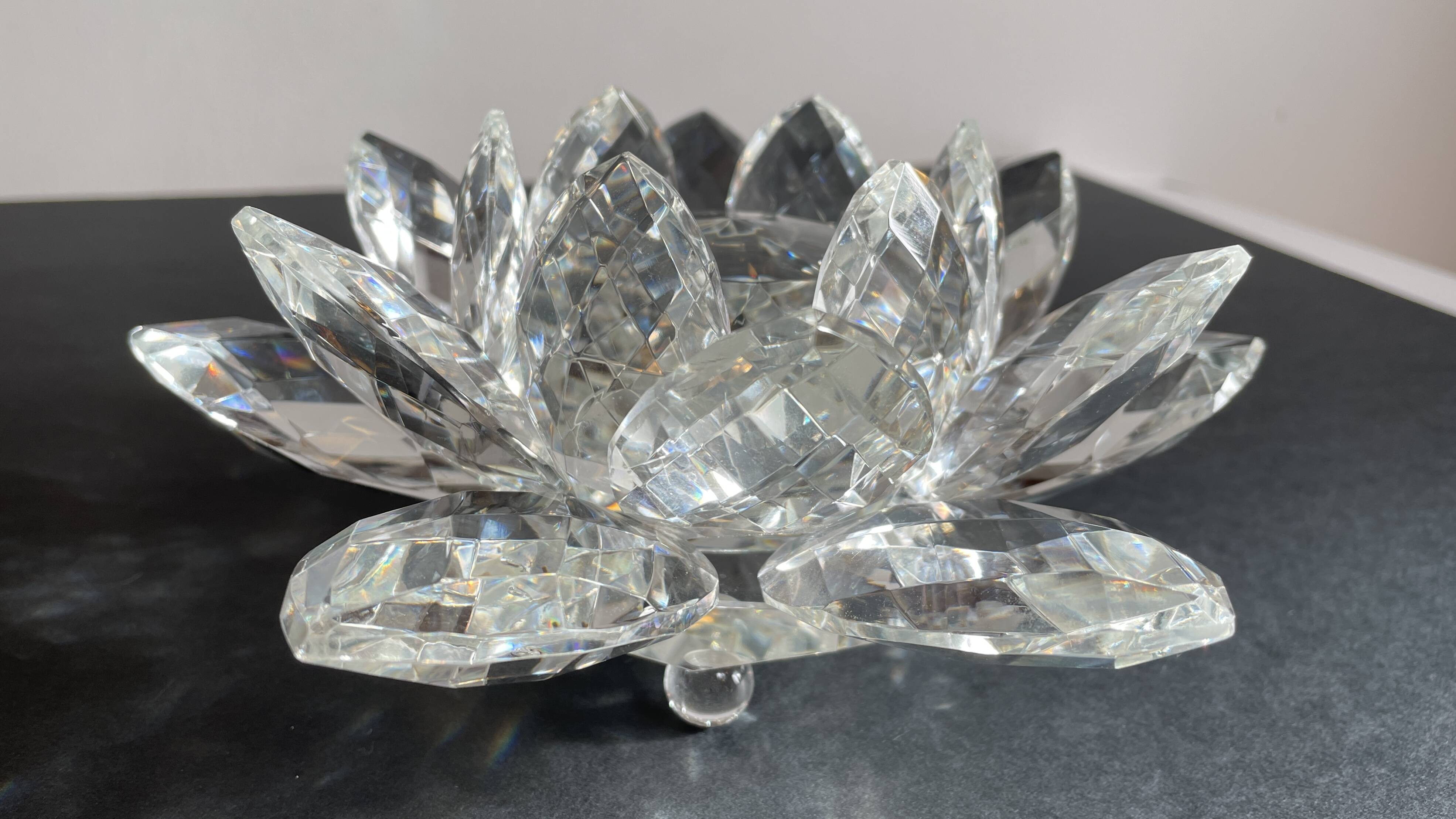 Crystal Flower Paperweight Sculpture
