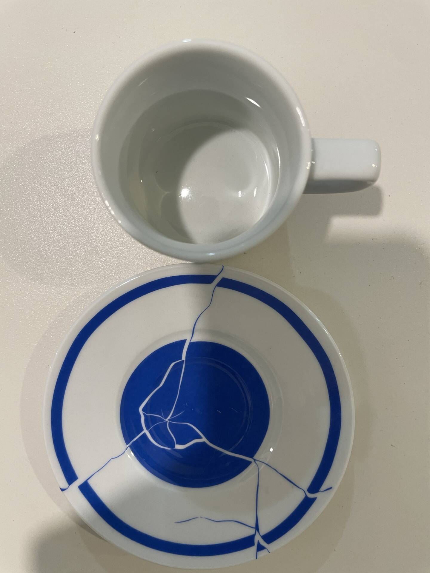 Flat cup saucer Pfister, designer furniture Pfister, original coffee cup,