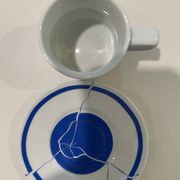 Flat cup saucer Pfister, designer furniture Pfister, original coffee cup,