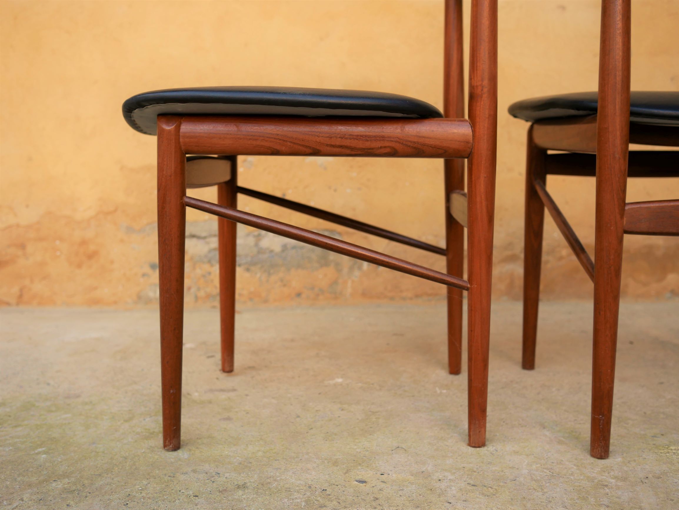 Vintage Scandinavian teak and skai chair