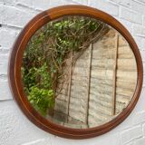 Vintage oval bevelled mirror mahogany frame