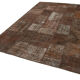 Handwoven anatolian contemporary 204 cm x 302 cm brown patchwork rug