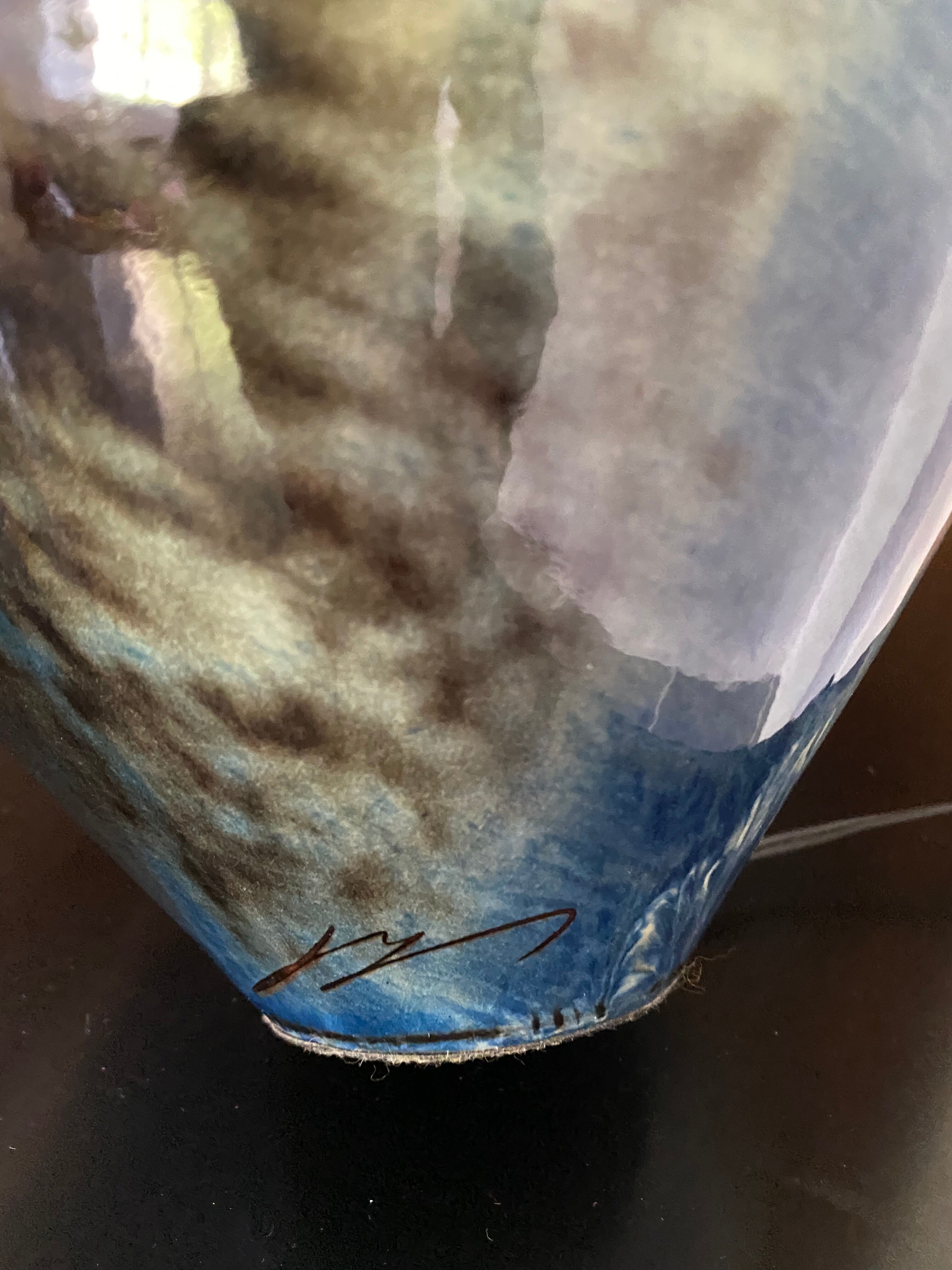 Vintage ceramic lamp signed