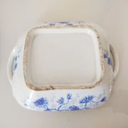 Dish with porcelain lid decoration blue flowers