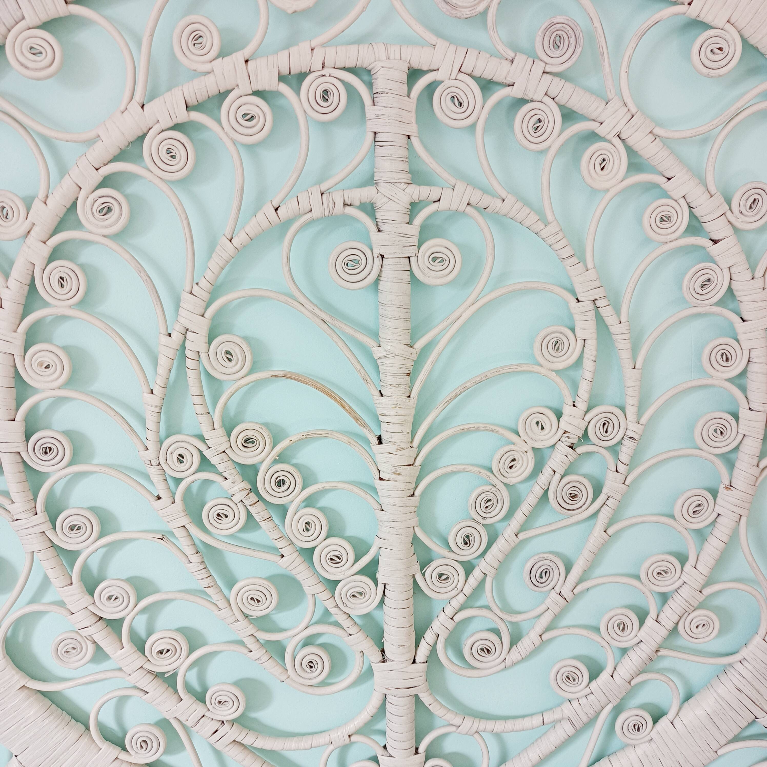 Peacock rattan headboard