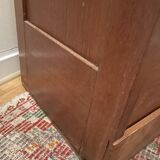 Drum filing cabinet with sliding curtain