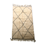 Moroccan Berber carpet Beni Ouarain with dark grey diamonds 2.6x1.53m