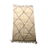 Moroccan Berber carpet Beni Ouarain with dark grey diamonds 2.6x1.53m