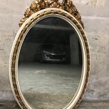 Oval mirror Louis XVI gilded style 53x90cm