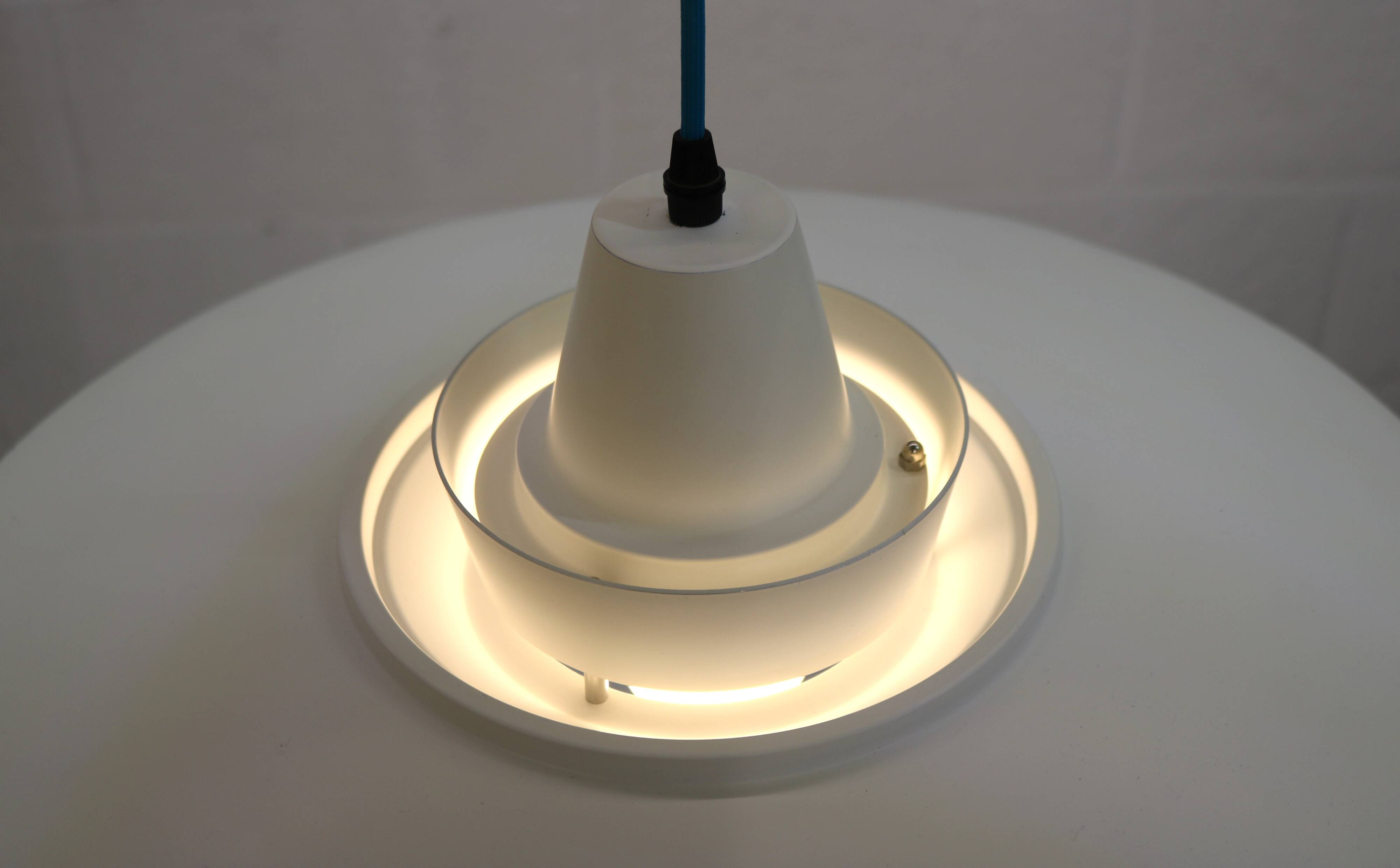 Vintage David Mogensen White Pendant Lamp, Super Light A/S, Danish Mid-Century