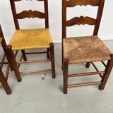 Rustic handcrafted oak chairs 1900