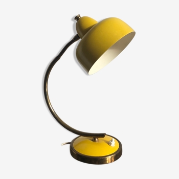 Lemon yellow vintage casserole lamp