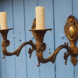Vintage Rams Head French Bronze Wall Sconces Wall Lights C1930s Pair
