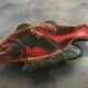 Dish with compartments for aperitif in Vallauris ceramic, vintage fish shape, 34 cm