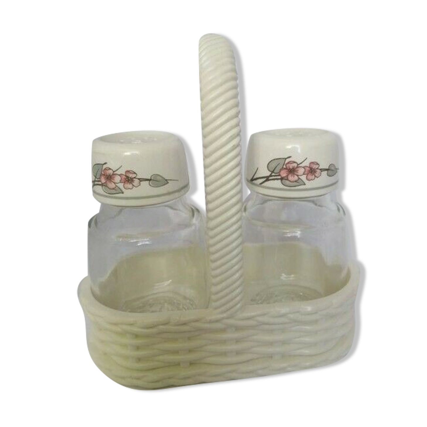 Salt shaker and vintage pepper pot