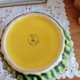 Barbotine vase with sunflower decor