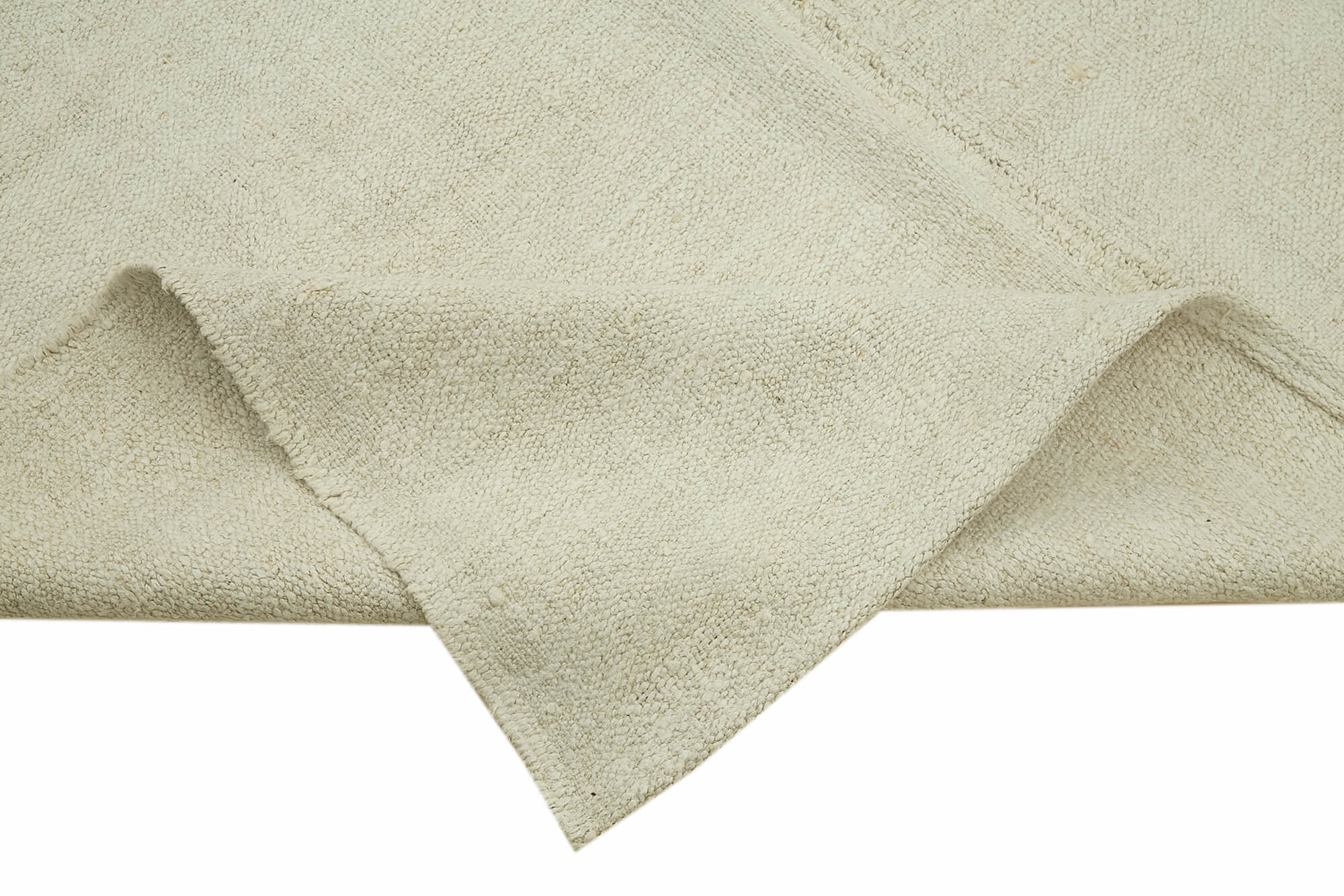 Hand-knotted oriental rustic 1970s 180 cm x 320 cm beige hemp kilim carpet