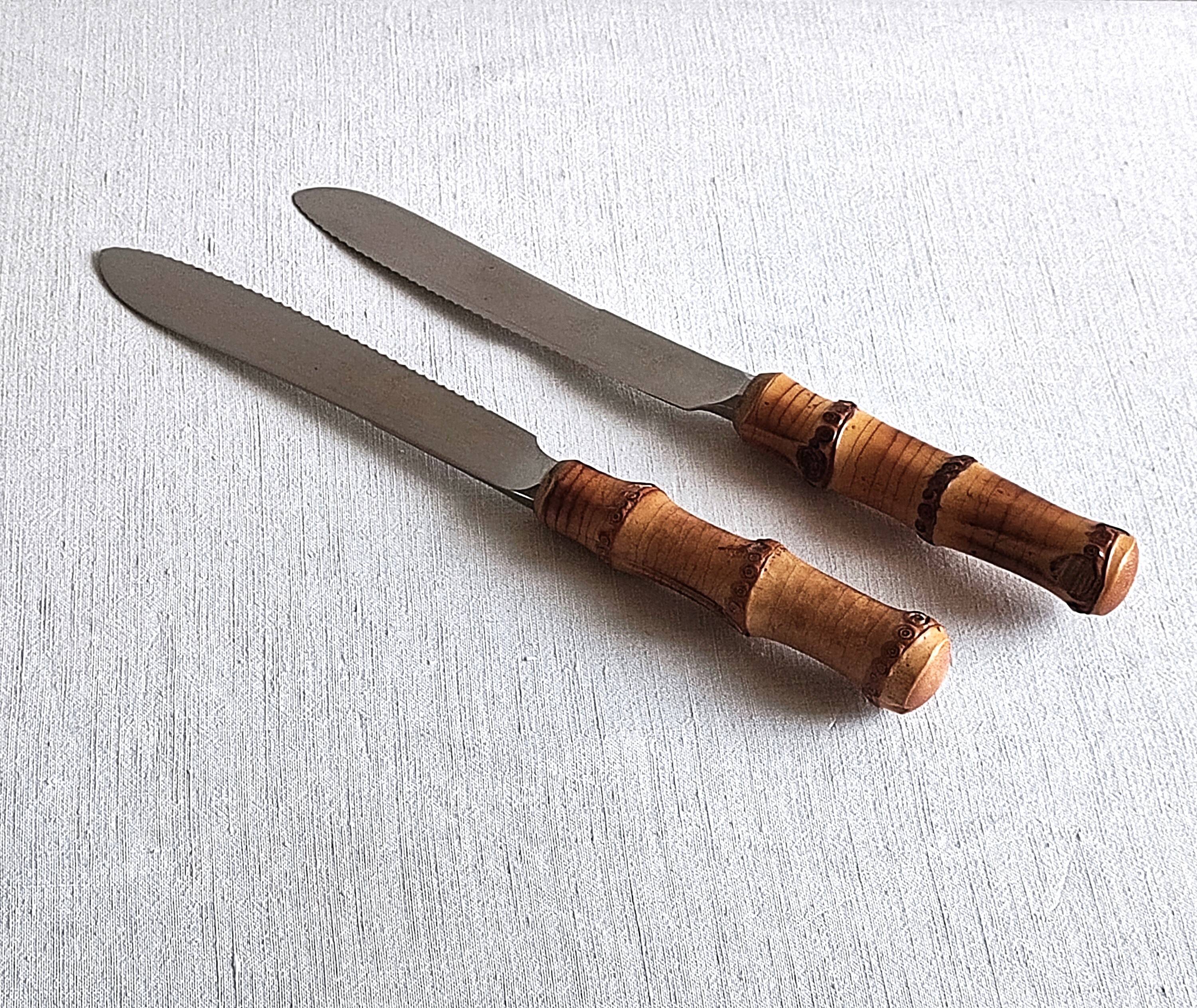 60' bamboo handle meat knives