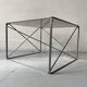 Smoked glass and chrome designer coffee table by Max Sauze, Isocèle collection, 1970
