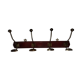 Old wall coat rack wood and iron 4 hooks