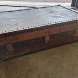 Old SAYAP suitcase in leather and wood