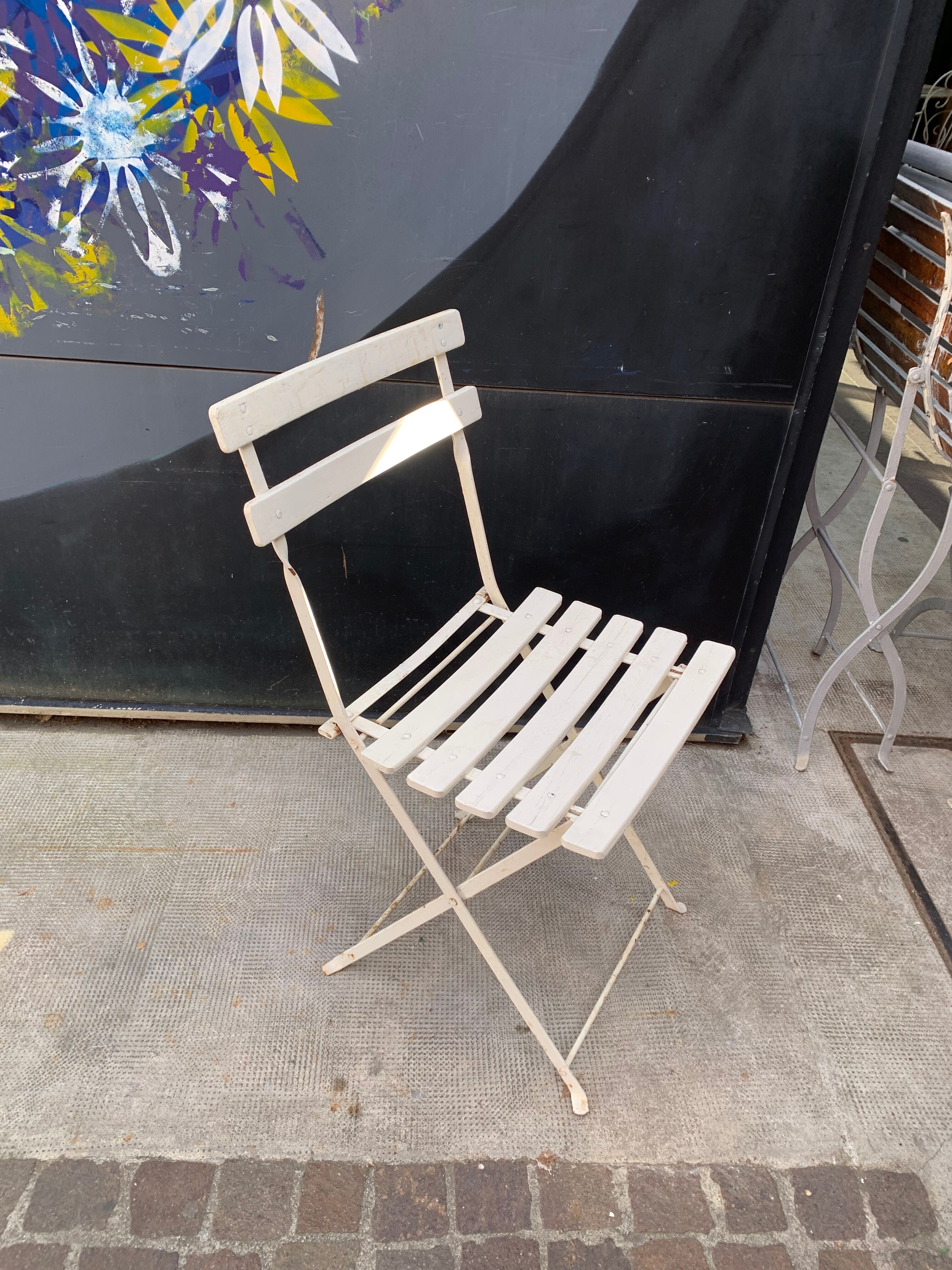 Ensemble de jardin 3 pièces table pliante et 2 chaises pliantes couleur blanc