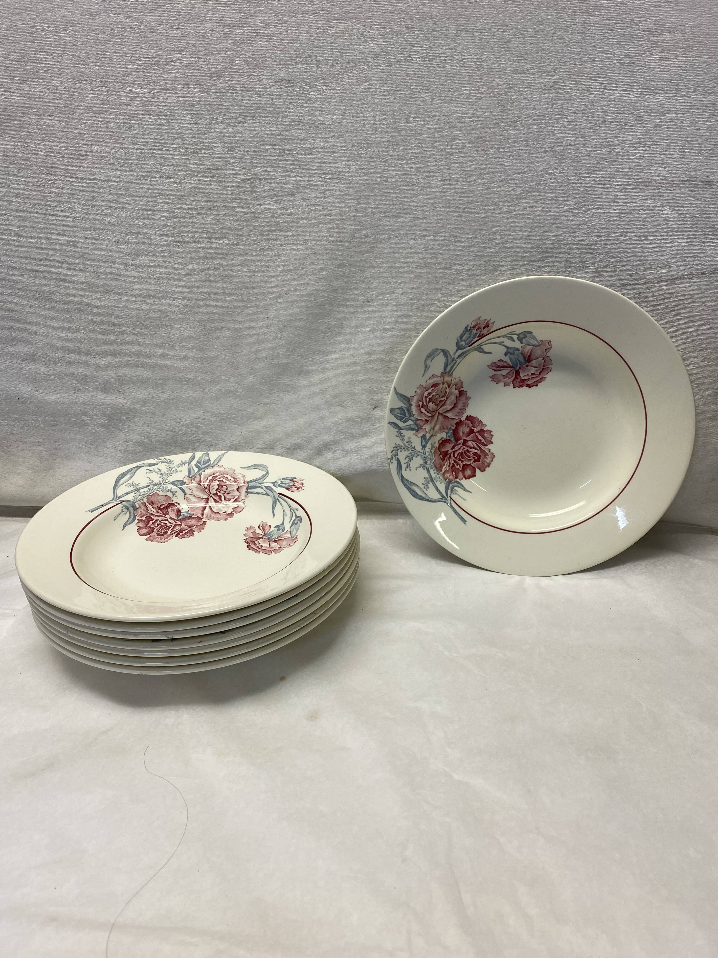 Set of 6 plates Saint Amand Digoin Antibes hollow