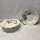 Set of 6 plates Saint Amand Digoin Antibes hollow
