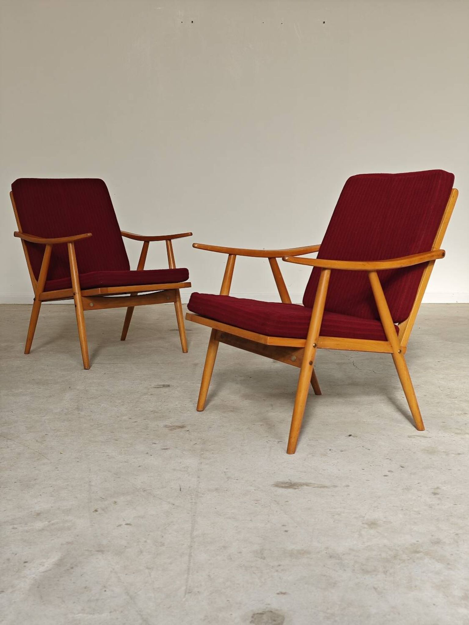 Pair of Boomerang armchairs Antonin Suman TON Thonet 1960