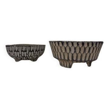 Mid-Century Concrete Planters, 1960s, Set of 2