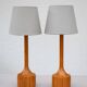 Lampes de table en chêne scandinave d'Elpe, ensemble de 2
