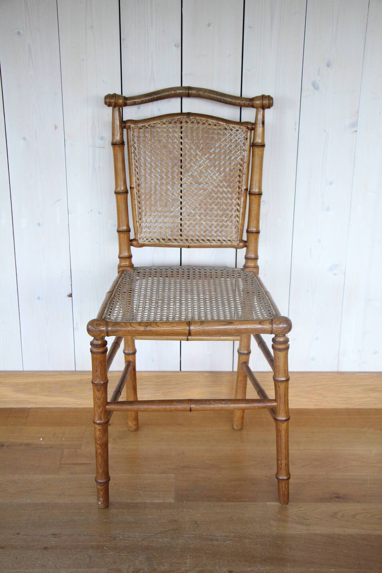 6 caned Napoleon III chairs