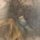 Old painting, the seamstress, signed L Cambedouzou and dated 1904