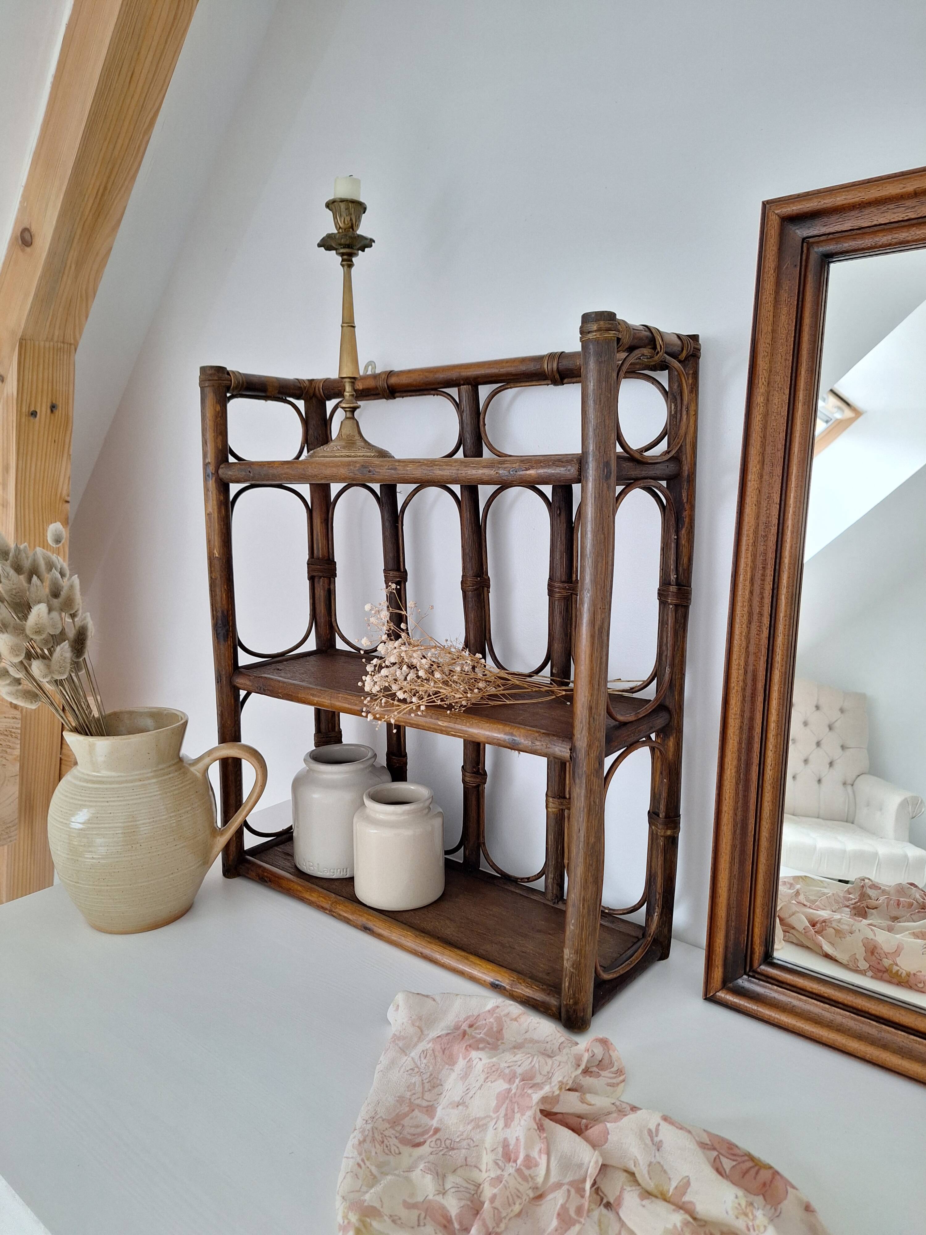 Vintage rattan shelf