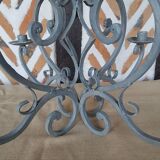 Large patinated chandelier candle holder with 4 lights