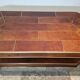 Brown leather coffee table with brass details, France, 1975